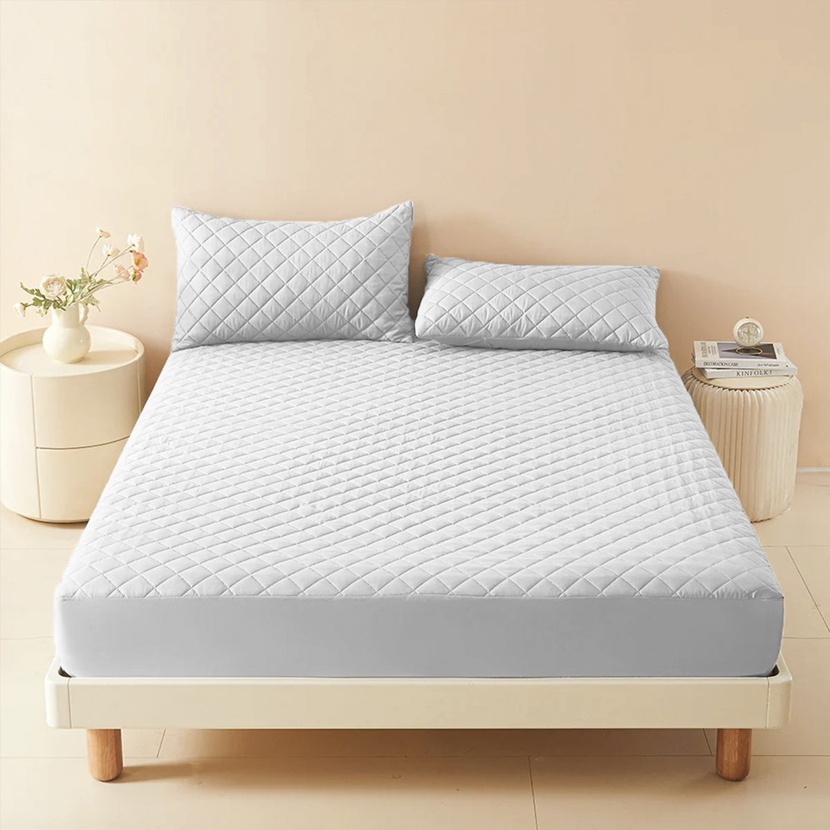 Capa Protetor Colchão Queen Impermeável Matelado Cores Cor Branco