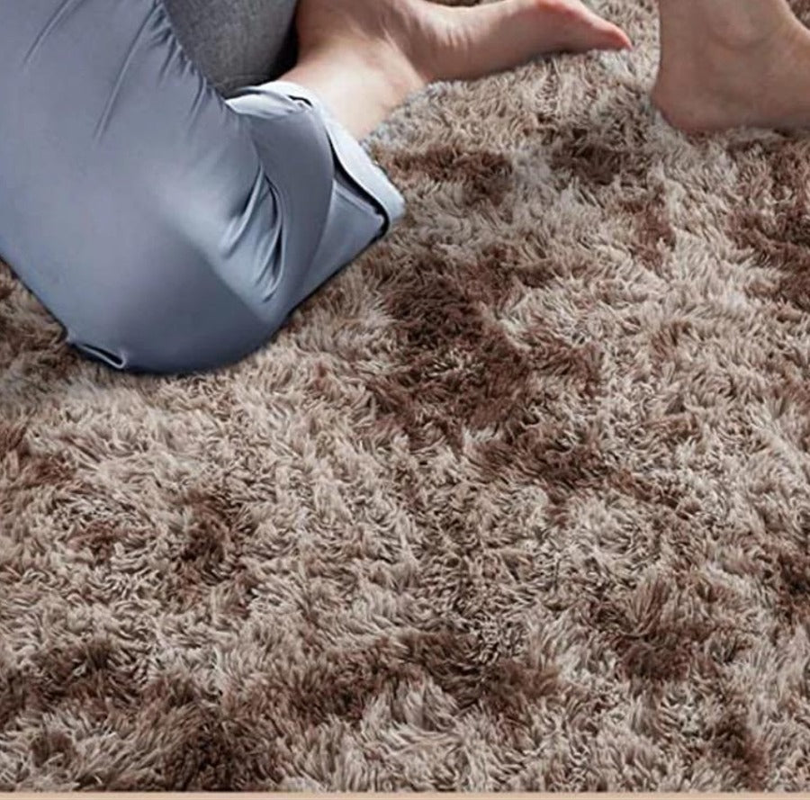 Tapete 2,00x1,50 Peludo Felpudo Sala E Quarto Cores Cor Marrom Mesclado Desenho Do Tecido Pelo Alto