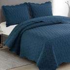 Colcha Solteiro Ilusion Favo 3d C/ Porta Trav Azul Camesa