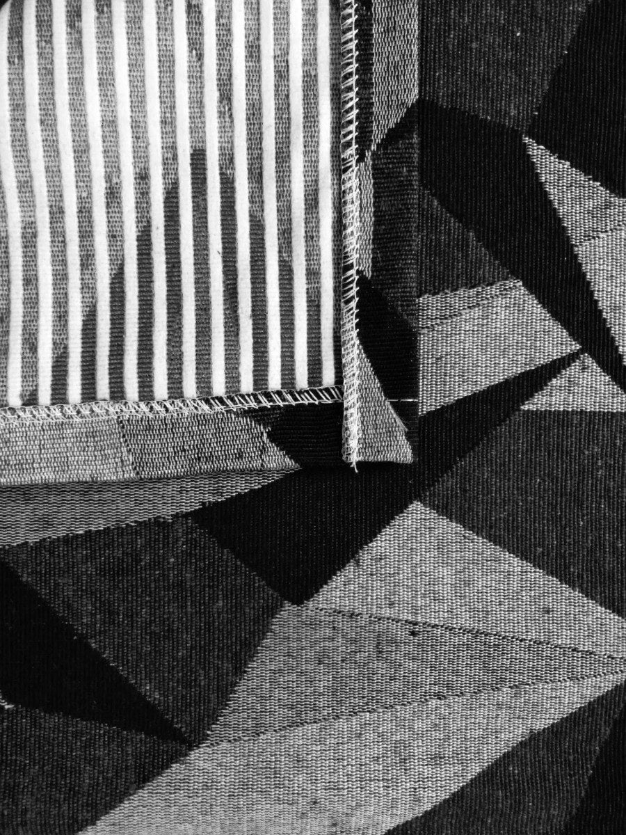 Jogo Tapetes Cozinha Antiderrapante Geométrico Sato Bicchiere Preto