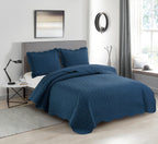 Colcha Solteiro Ilusion Favo 3d C/ Porta Trav Azul Camesa