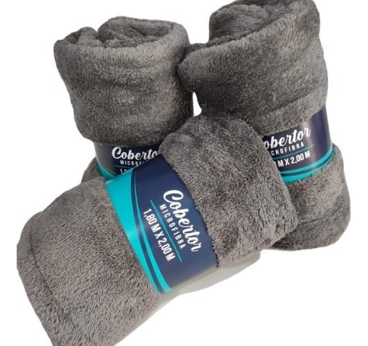 Kit 2 Cobertor Mantinha Microfibra Casal Manta Macia Diversas Cores Lisa Sortida