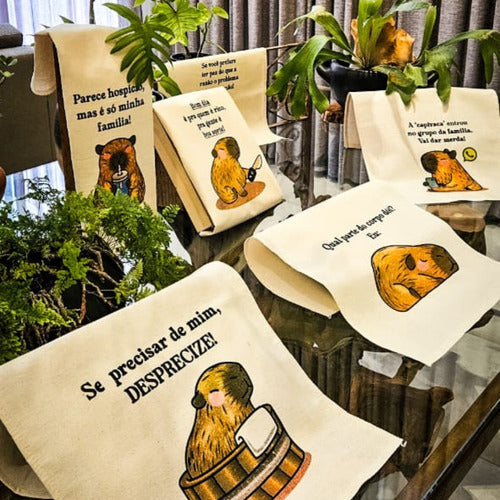 Kit 10 Panos De Prato Rustico Estampado 72x45cm 100% Algodã