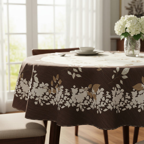 Toalha De Mesa Redonda 4 Lugares 1,40 Diâmetro Tecido Linhão