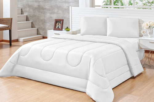 Edredom King 400 Fios Liso Dupla Face Pluma Extra Macia Luxo