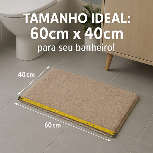 Jogo De Tapete Para Banheiro 3 Peças Antiderrapante Algodão