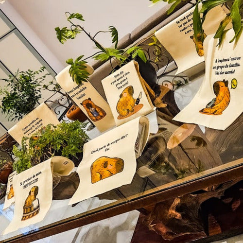 Kit 10 Panos De Prato Rustico Estampado 72x45cm 100% Algodã