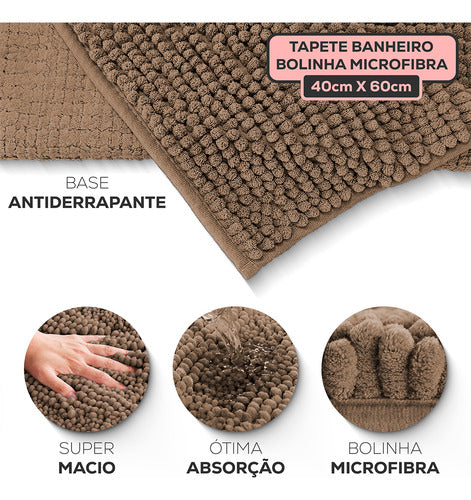Kit 4 Tapetes De Banheiro 40x60 Antiderrapante Bolinha Macio