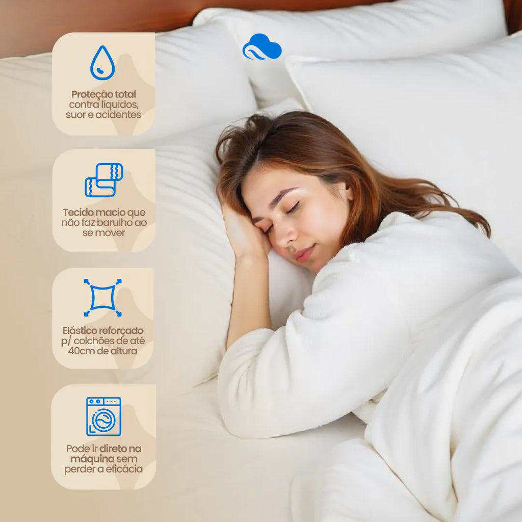 Protetor de Colchão Impermeável - Premium - Super Silencioso