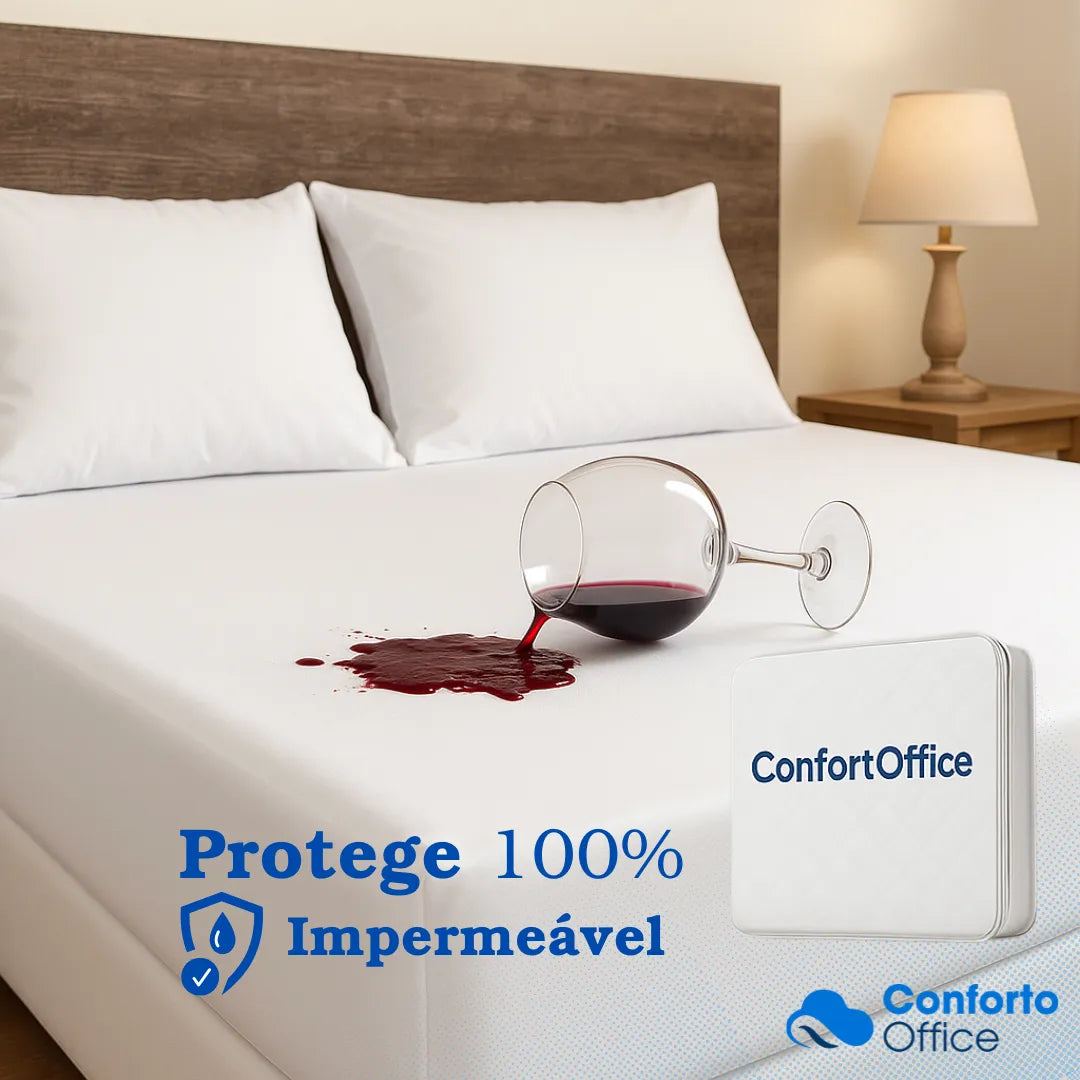 Protetor de Colchão Impermeável Premium Liso - Com Elástico